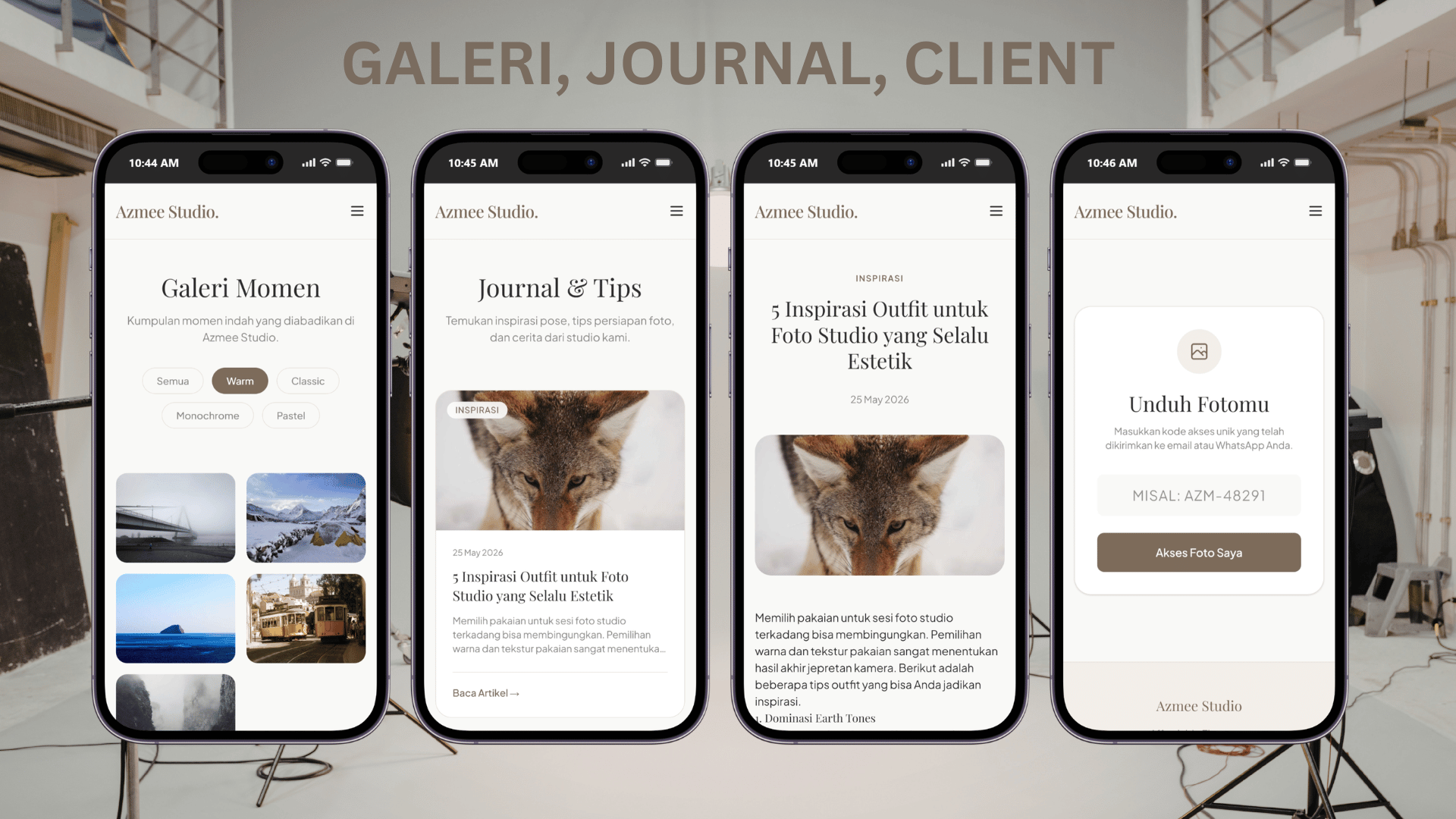 Galeri, Journal & Client