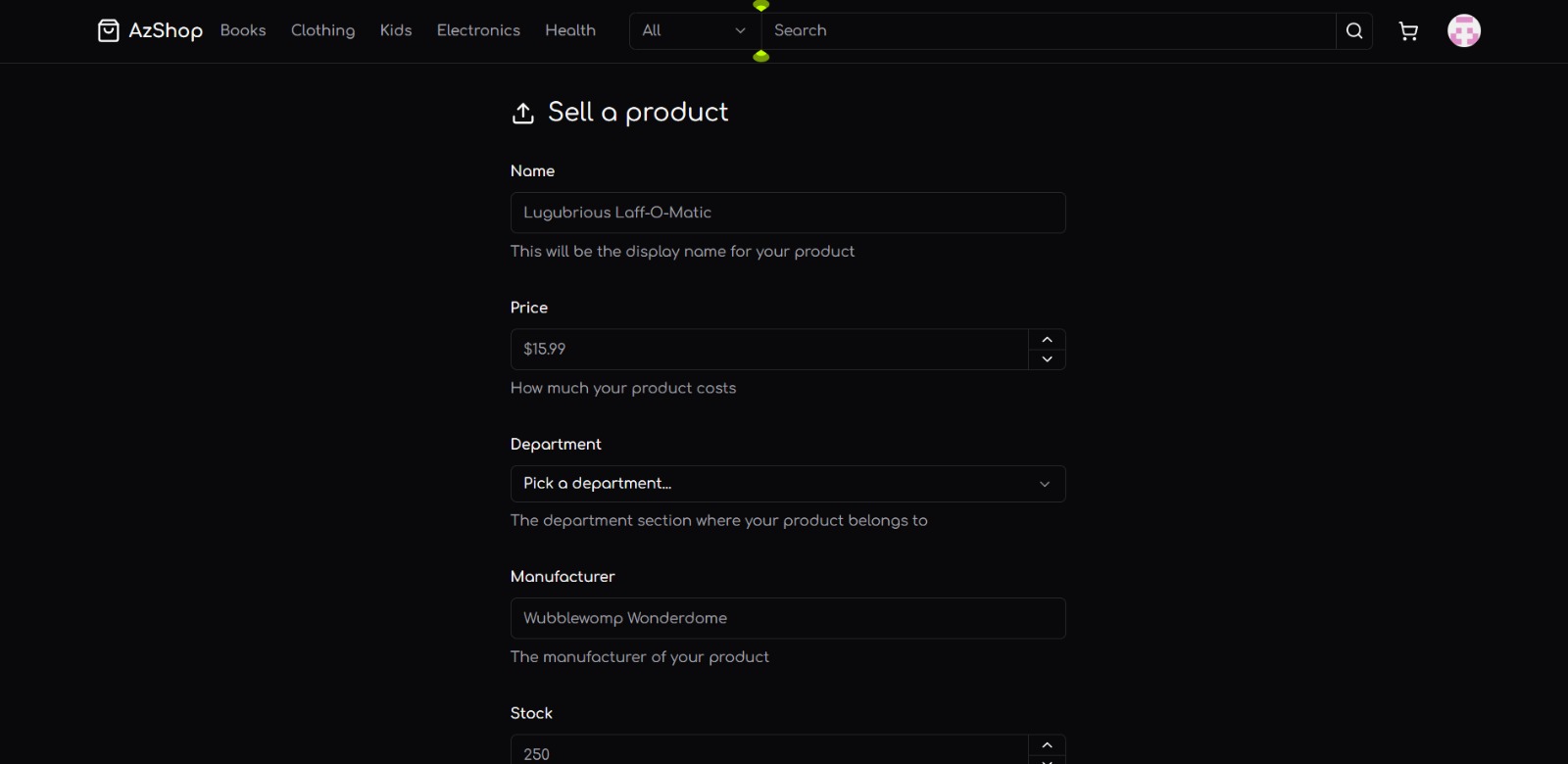 Sell Product